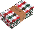 Urban Villa Cloth Dinner Napkins Set of 12 Highly Absorbent Soft Premium Dinner Napkins 20x20 Inches, Hotel Quality Reusable & Washable Table DinnerNapkins for Home (Christmas Buffalo Checks)