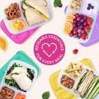 Bentgo Easyboxes - Original Stackable Lunch Boxes - Reusable 3-Compartment Food Containers for Kids and Adults - Bento Lunch Box for Meal Prep, School, & Work - BPA Free, Set of 4 (Brights)