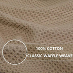 Homaxy 100% Cotton Waffle Weave Kitchen Dish Towels, Ultra Soft Absorbent Quick Drying Cleaning Towel, 13 x 28 Inches, 8-Pack, Tan