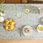 patdrea Designer Linen Green Small Tablecloth for Rectangle Table,Vintage Breathable Yellow Fruits Pattern Table Cloth,Decoration Cover for Kitchen Dining,Christmas,Thanksgiving,55"x71"-Ania a