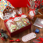 100 Sets 8 Inch Christmas Whisks Gifts DIY Fillable Christmas Tree Ornaments Xmas Colored Silicone Whisks for Cooking Heat Resistant Egg Beaters with Card Rope Bag for Candy Holder