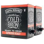 Java House Cold Brew Coffee on Tap (Pack of 2) – Premium 100% Arabica Dark Roast – Smooth Espresso Flavor with Dark Chocolate Notes – 1 Gallon Box (16 Servings) – Ready to Drink, No Brewing Required, Fridge-Friendly
