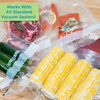 Home Logic Vacuum Bags for Food Sealer Rolls 3"x11" 20ft long rolls 3pk for Freezer and Sous Vide - Microwave Safe clear