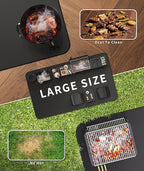 Large 60 * 40" BBQ mat for Under Grill,Double-Sided Silicone Grill mat for Outdoor Grill Deck Protector, Indoor Fireplace Mat/Fire Pit Mat (60 * 40")