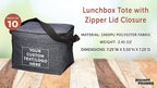 Custom Insulated Cooler Lunch Bag Set of 10, Personalized Bulk Pack - Perfect for Work, Travel, Outdoor Events - Black