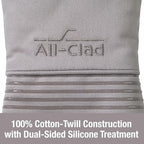 All-Clad Premium Silicone Oven Mitt: Heat Resistant to 500 Degrees - 100% Cotton & Silicone, 14"x7" Pot Holder for Kitchen and Barbeque, (1-Pack), Titanium Gray