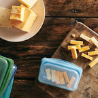 Stasher Premium Silicone Reusable Food Storage Snack Bag, Blue, Microwave, Sous Vide, Dishwasher, Oven and Freezer Safe, BPA Free, Leak-free, Eco-friendly, 12 Oz