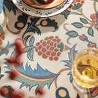 patdrea Designer Vintage Linen Tablecloth for Rectangle Table,French Soft Durable Floral Tablecloths,Colorful Table Cover for Kitchen Dining,Parties,Christmas,Thanksgiving,Party,55"x87"-Puno