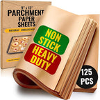 125 Pcs 9x13 Inch Parchment Paper Sheets by Baker's Signature | Parchment Baking Paper, Unbleached Parchment Paper - Perfect for Baking, Precut Non-Stick Sheets, Eco-Friendly, Will Not Curl or Burn