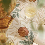 patdrea Designer French Vintage Long Rectangular Tablecloth,Yellow Floral Pattern Anti-Wrinkle Table Cloth,Dacorative Cover for Kitchen Dining Parties,Christmas,Thanksgiving,63"x94"-Cornflowers