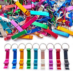 100 Pieces Colored Aluminum Bottle Opener,Soda Beverage Beer Bottle Opener Keychain,Bottle Openers Aluminum Beer Bottle Opener Claw Beverage Keychain Ring for Kitchen/Wedding/Bar/Party