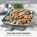 GreenPan Premiere Ovenware Healthy Ceramic Nonstick 18" x 13" Half Rectangular Baking Pan, PFOA & PFAS-Free, Warp-Free Bakeware, Durable Quick Heating Tray, Oven Safe to 600F, Dishwasher Safe, Gray
