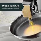 Redchef Non Stick Frying Pans, Hybrid Ceramic Frying Pan, Nonstick Skillet with Stay-Cool Handle, Non Toxic, PFAS PFOA & PTFE Free, Dishwasher & Oven Safe, Compatible All Cooktops (Black, 10 inch)
