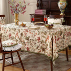 ISAENNE Designer Bohemian Linen Table Cloth for Rectangle Table,Colorful Floral Pattern Tablecloth,Wrinkle Resistant Decorative Tablecloths for Dining Thanksgiving Kitchen Party,55"*79"-Grace A