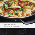 KitchenAid 5-Ply Clad Polished Stainless Steel Wok, Induction Compatible, Dishwasher Safe, 15 Inch Open Stir-Fry Pan