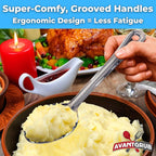 Super Strong, Ergonomic 11 in Serving Spoon 1 Pk. Big, Perforated Stainless Steel Spoons for Cooking, Baking and Basting. Best Kitchen Flatware for Buffet and Banquet Service in Restaurants and Homes
