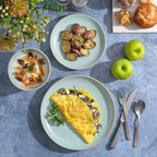 Gibson Home Rockaway Dinnerware, Teal Matte, Service for 4 (12pcs)