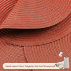 FunWheat Round Braided Placemats Set of 6 Place mats for Dining Tables Woven Heat Resistant Table Mats 15 inch (Dark Orange)
