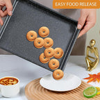 11 Inch Nonstick Baking Sheets Set of 2, Carbon Steel Cookie Sheets for Baking, Heavy Duty & Stackable Baking Pans for Oven, Non Toxic & Easy Clean, 11x9 Inch Baking Trays