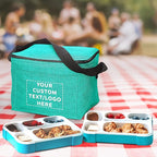DISCOUNT PROMOS Custom Insulated Cooler Lunch Bag Set of 50, Personalized Bulk Pack - Perfect for Work, Travel, Outdoor Events - Mint