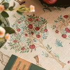 patdrea Designer Italian Beige Rectangle Tablecloth,Vintage Linen Trees Pattern Extra Long Table Cloth,Decor Table Cover for Kitchen Dining Christmas,Thanksgiving,Tea Party,67"x118"-Tatiana a