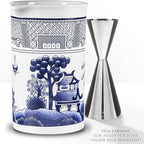 PIÑA BARWARE Seamless Professional Porcelain Mixing Glass – 600mL / 20oz (Traditional Blue Willow Pattern, 4)