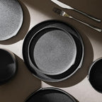 Stone Lain Bao 4-Piece Salad Plate Set Stoneware, Charcoal