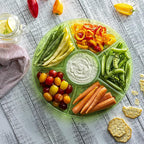Plasticpro 6 Sectional Round Plastic Serving Tray/Platter (4, Green)