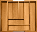 Bellemain Expandable Bamboo Drawer Organizer - Large Kitchen Utensil Holder for Cutlery, Silverware, Flatware Storage - Utensil Organizer for Kitchen Drawers, Desk, Junk Drawer Organizer Tray, 8-Slot